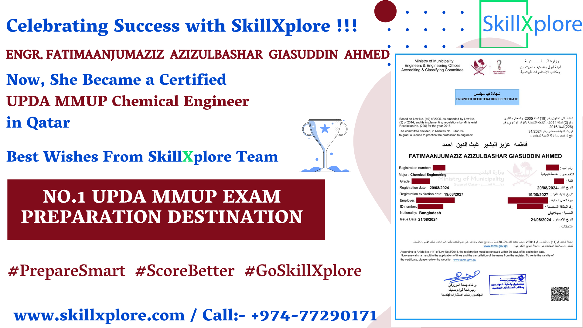 UPDA MMUP Chemical Exam Training Qatar SkillXplore